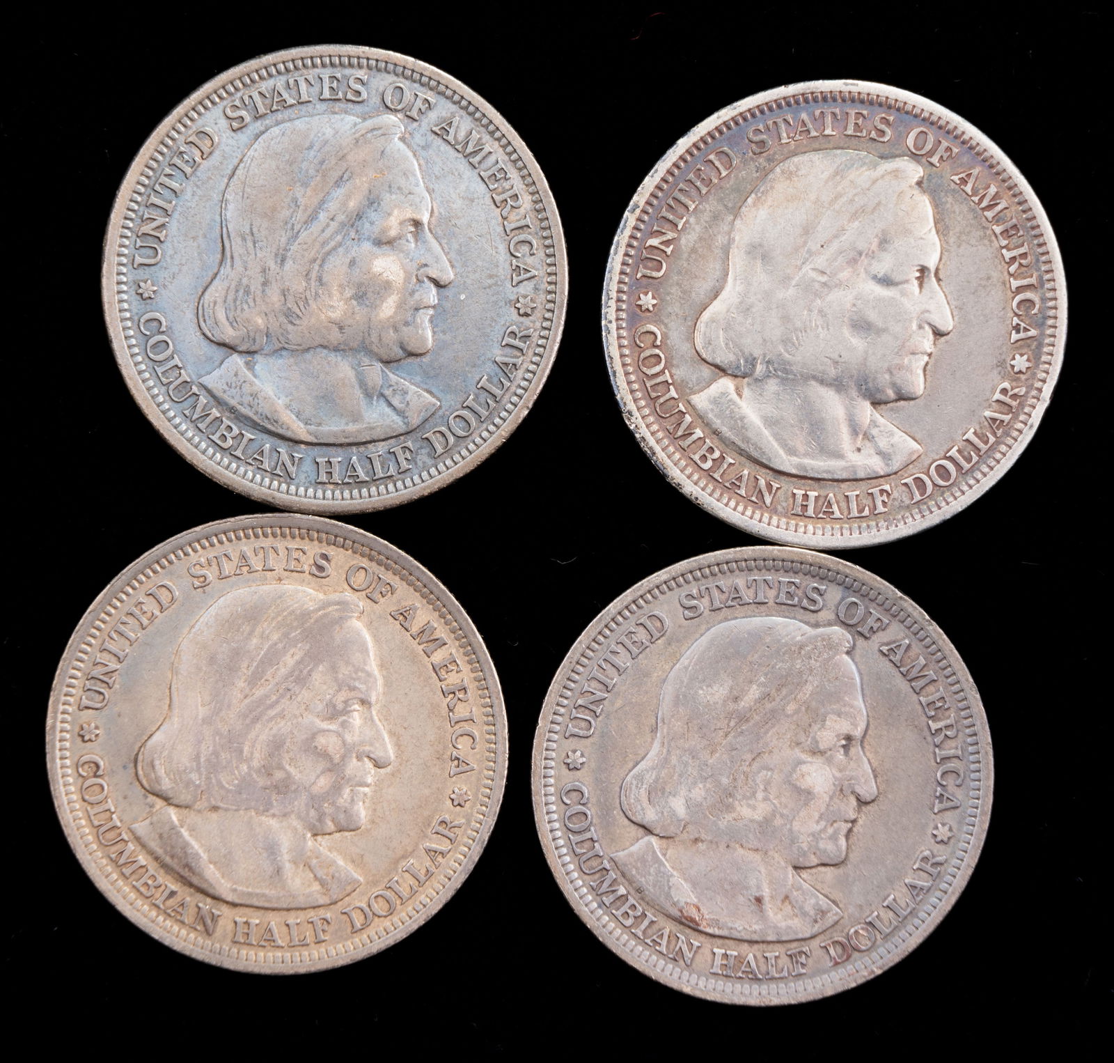 Four 1893 Columbus Exposition Half Dollars (1 of 2)