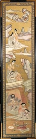 Two Large Embroidered Chinese Kesi Panels Framed over 5’ tall