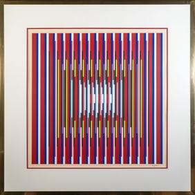Yaacov Agam Lithograph “Red Construction”