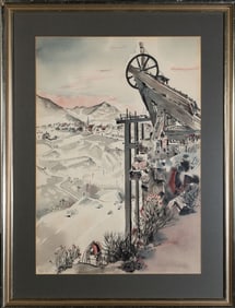 Milton Marx (American, 1898-1973) Watercolor WWII Era