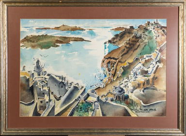 Milton Marx (American, 1898-1973) Watercolor WWII Era