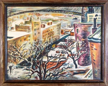 Margaret Lowengrund (American, 1902-1957) Lithograph “Brooklyn Heights”
