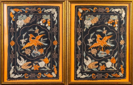 Pair embroidered Chinese Rank Badges