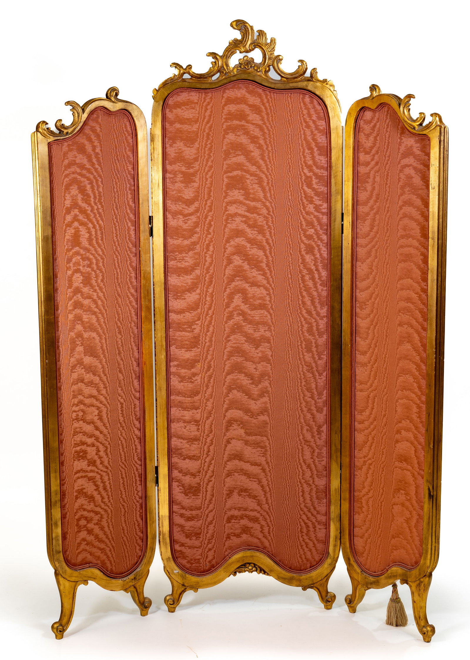 Vintage French Three Panel Upholstered Folding Boudoir Screen (1 of 8)