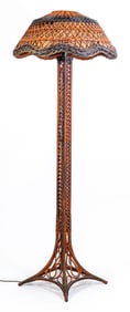 Heywood-Wakefield Style Wicker Floor Lamp
