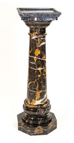 Vintage Black Marble Pedestal