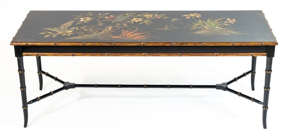 Asian Style Hand Painted Coffee Table with Slides