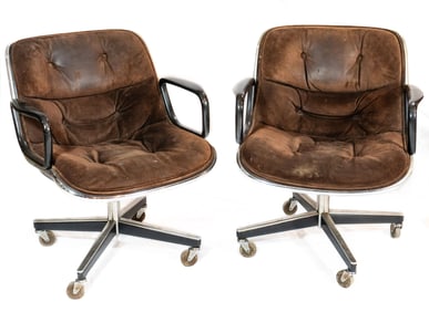 Pair Charles Pollick Executive Chairs