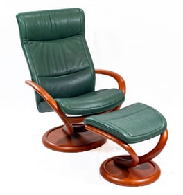 Mid-Century Recliner Lounge Chair and Ottomon