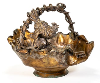 Mixed Metal Victorian Aesthetic Movement basket