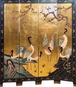 Four panel Japanese Gilt Screen Room Divider