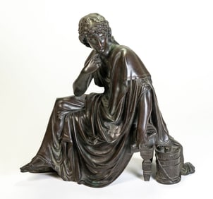Patinated Bronze of Sappho After Pradier