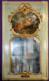 18th Century French Trumeau with Oil Painting Ex Campbell Soup Estate