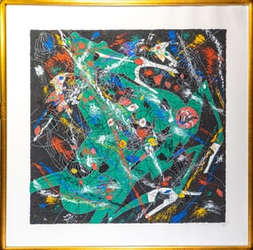 Jiang Tiefeng (Chinese, b. 1938) Serigraph in Colors titled "Green Horse"