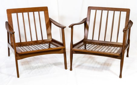 Two of Danish Modern Teak Armchairs, Kai Kristiansen Style