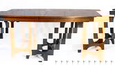 YOUNG Mfg. Vintage Mid Century Modern Sculpted Pedestal Dining Table