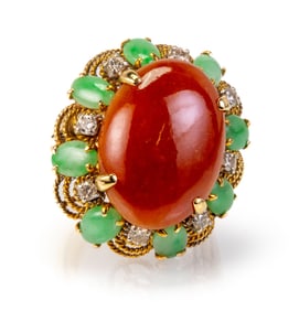 14k Carnelian Cabochon Ring
