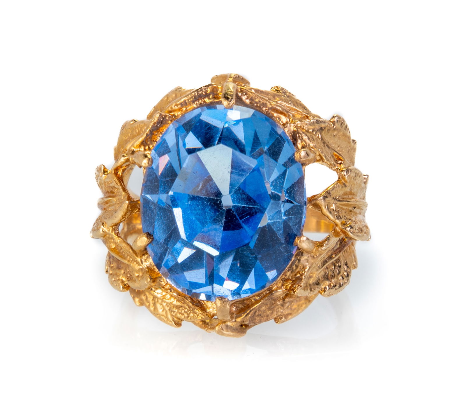 14k Synthetic Blue Spinel Ring (1 of 6)