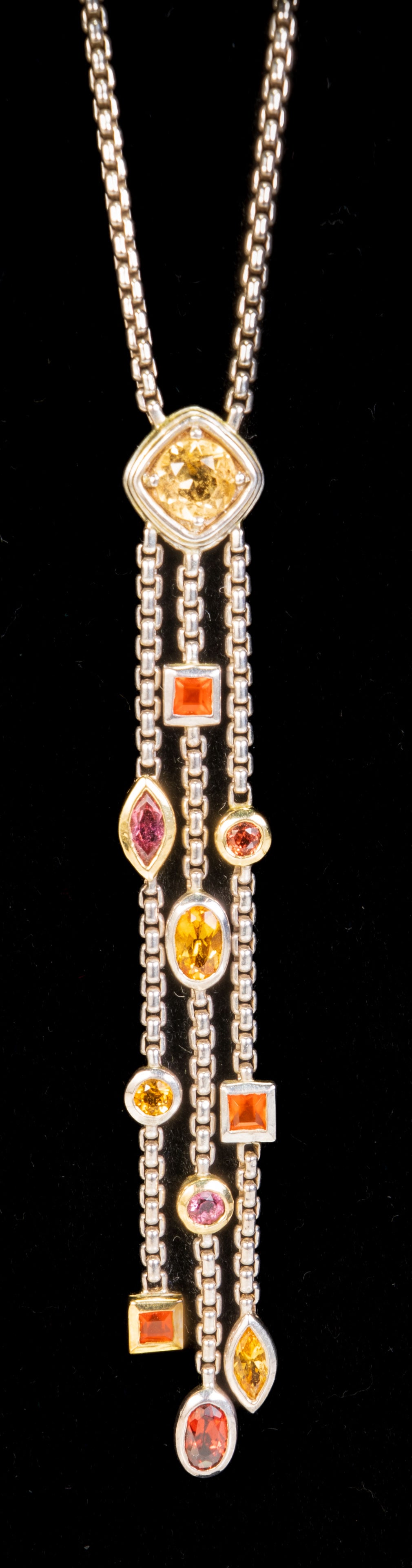 David Yurman Sterling Silver and 18k "Capri Cookie" Citrine Necklace (1 of 4)