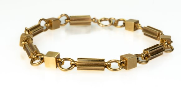 14k Gold Box Link bracelet