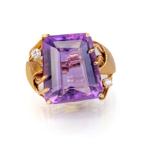 14k Gold Amethyst Ring
