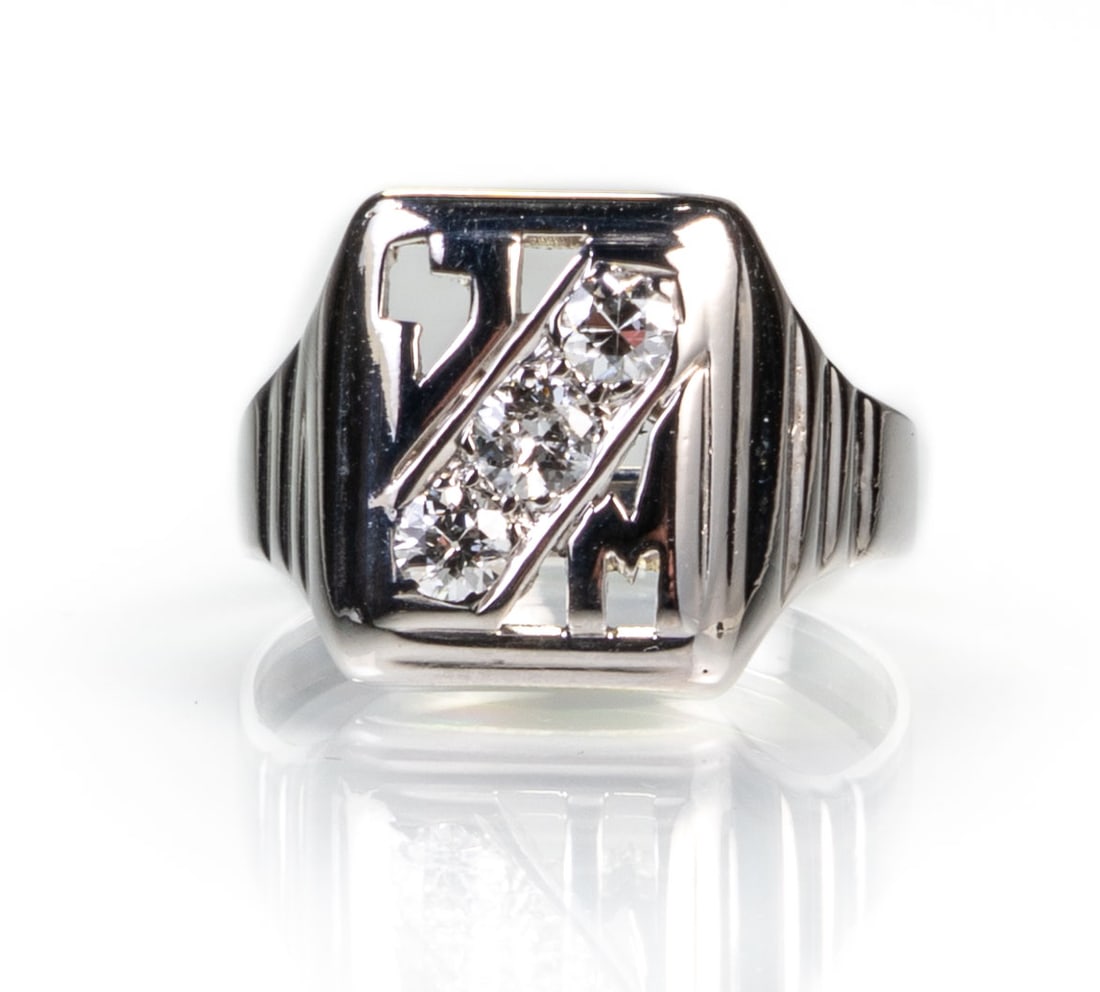 14k White Gold and Diamond Men's Ring (1 of 5)