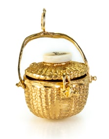 14k Gold Basket Charm