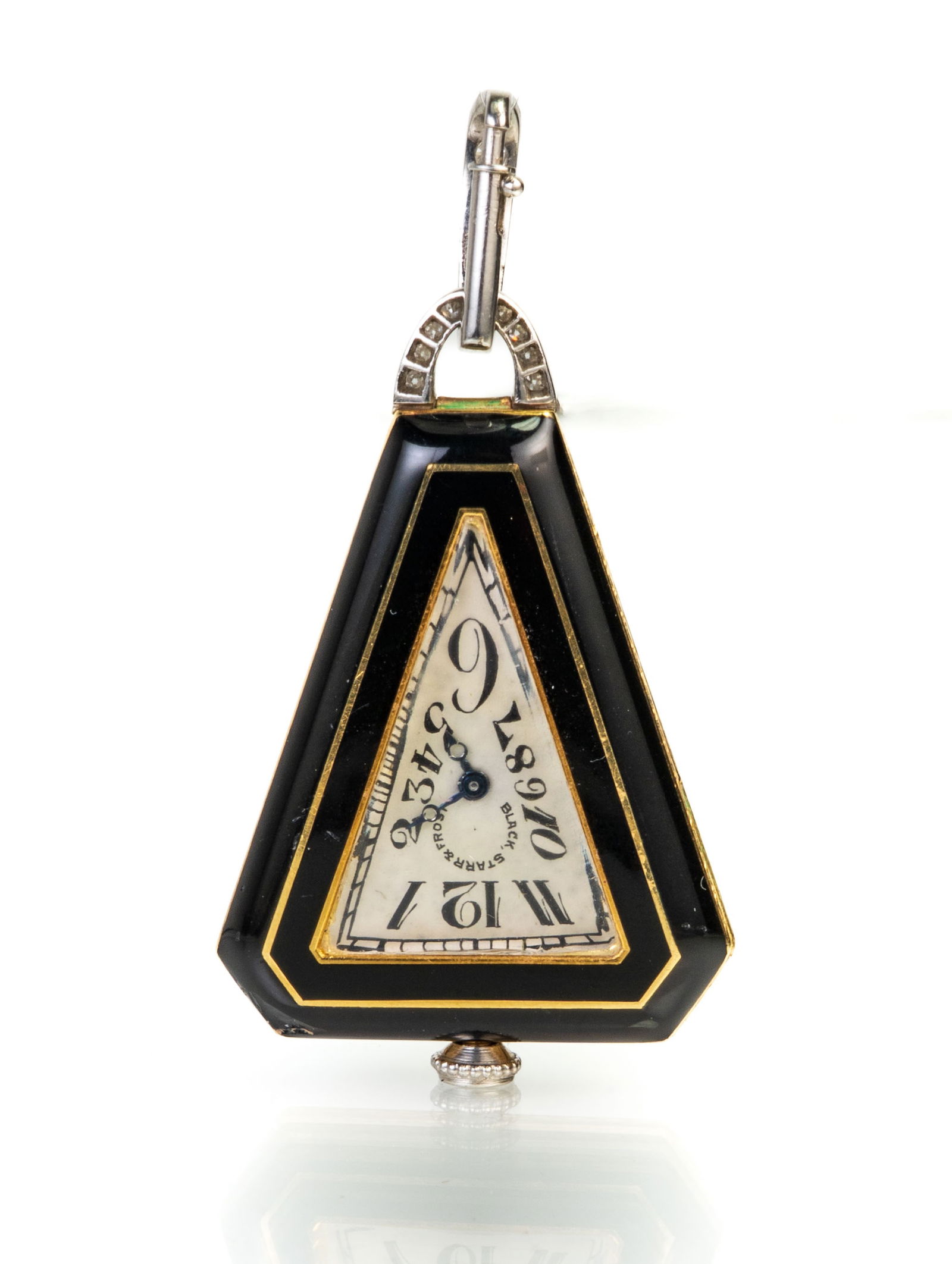Art Deco Onyx and Diamond Watch Pendant (1 of 2)