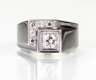 14k White Gold and Diamond Ring