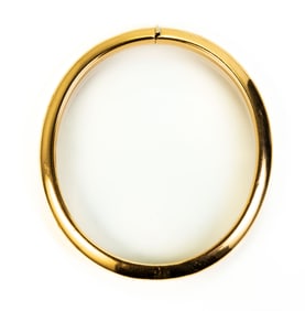 18k Yellow Gold Knife Edge Bangle bracelet