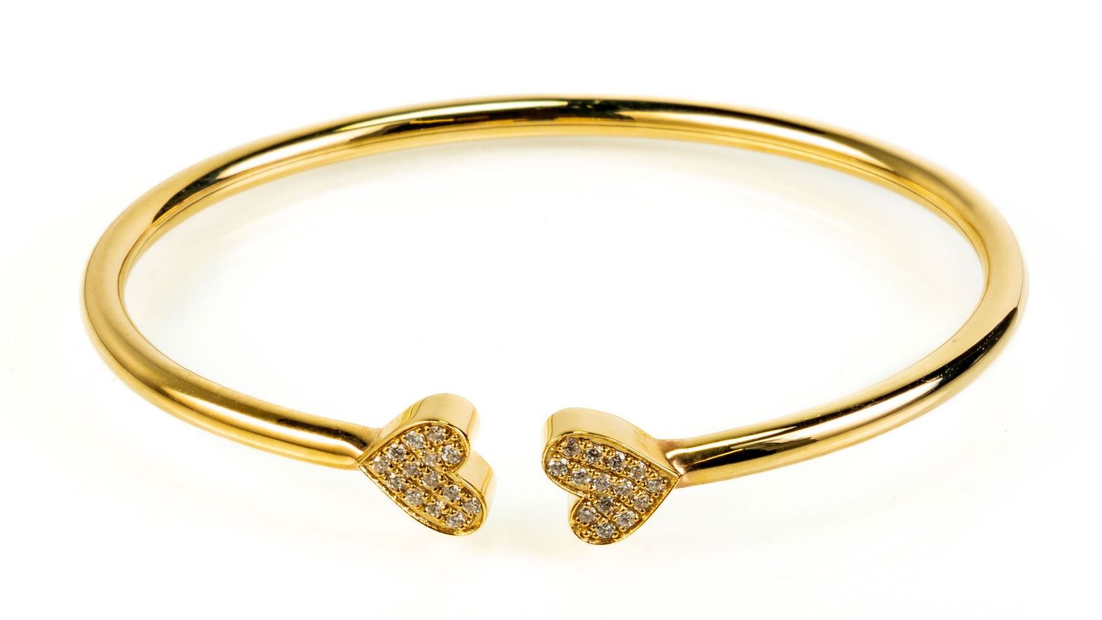 David Melnick 18k Diamond Heart Bangle Bracelet (1 of 3)
