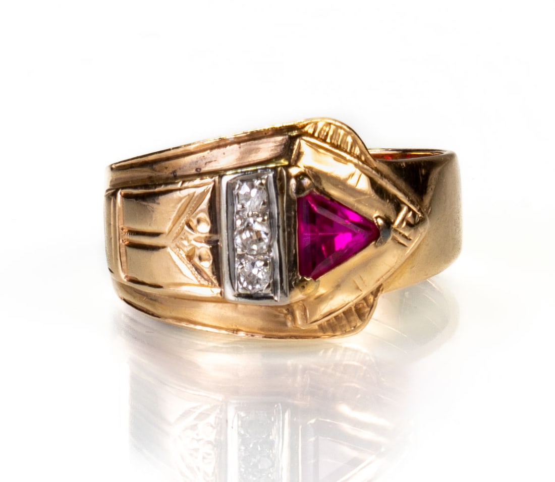 14k Ruby and Diamond Ring (1 of 5)