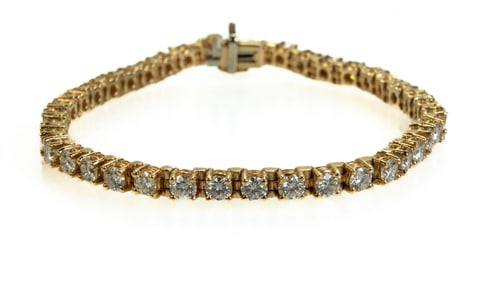 14k Yellow Gold Diamond Tennis Bracelet