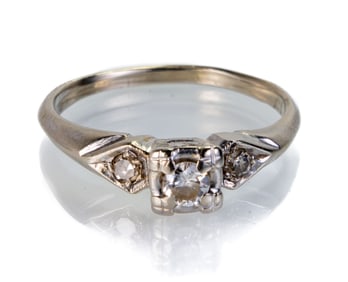 14k White Gold Diamond Ring