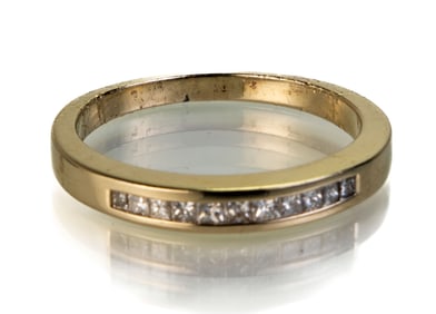 14k Yellow Gold Ring with Diamonds