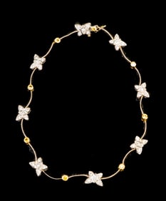 18k Yellow Gold Diamond Butterfly Bracelet