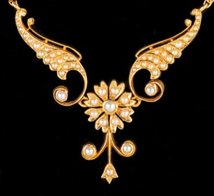 14k Seed Pearl Necklace