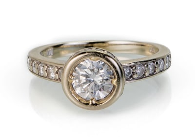14k White Gold Diamond Engagement Ring
