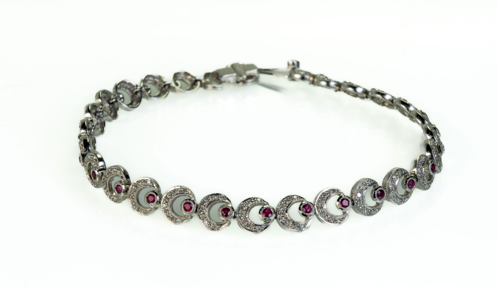 14k White Gold Diamond and Ruby Bracelet (1 of 5)