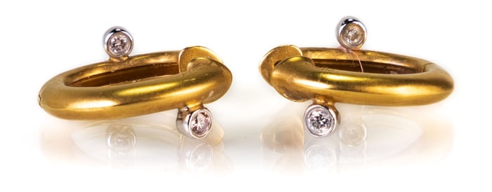 David Melnick 18k Scribble Huggies Small Hoop Earrings
