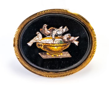 14k Micro Mosaic Brooch