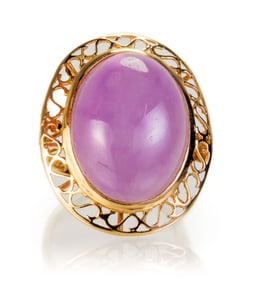 14k Violet Jade Ring