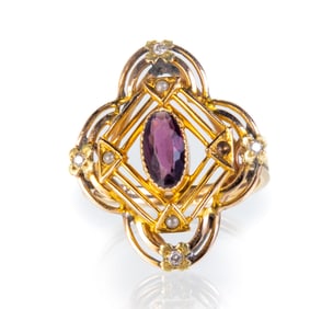Art Deco 14k Amethyst Ring