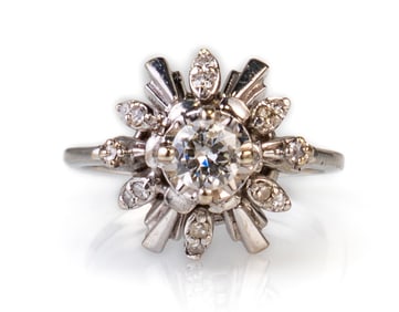 14k White Gold Diamond Ring