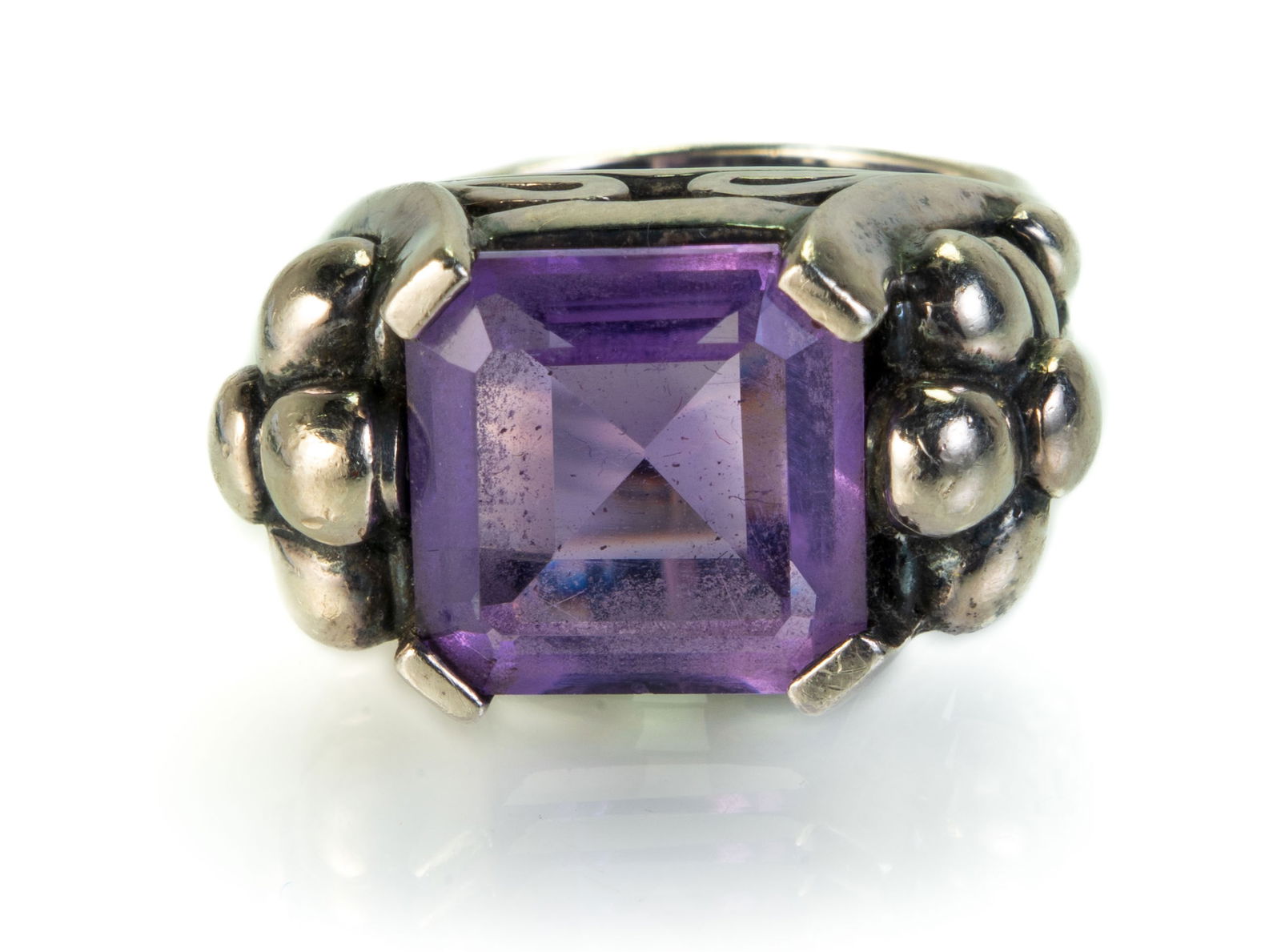 Barry Kieselstein Cord Sterling Silver Amethyst Ring (1 of 5)