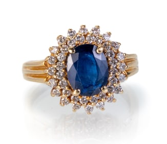 14k Sapphire and Diamond Ring