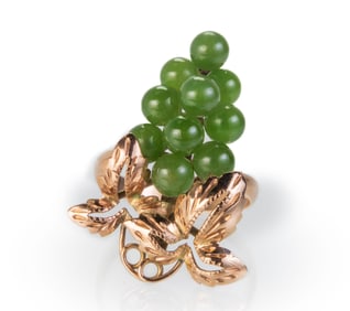 18k Jadeite Grape Cluster Ring