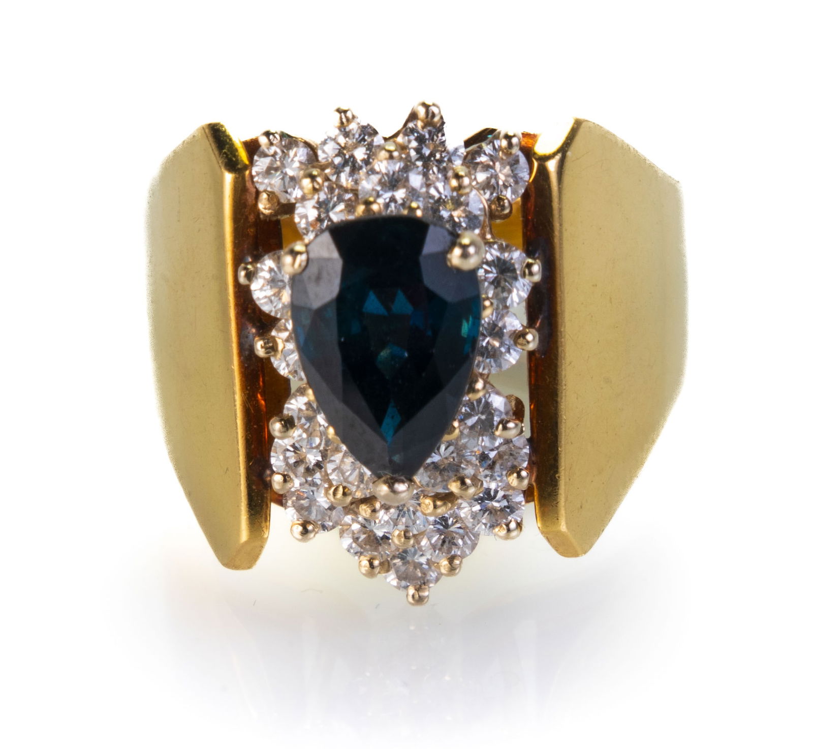 18k Pear Sapphire and Diamond Ring (1 of 6)