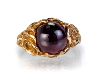 14K Gold Rose setting Amethyst Ring