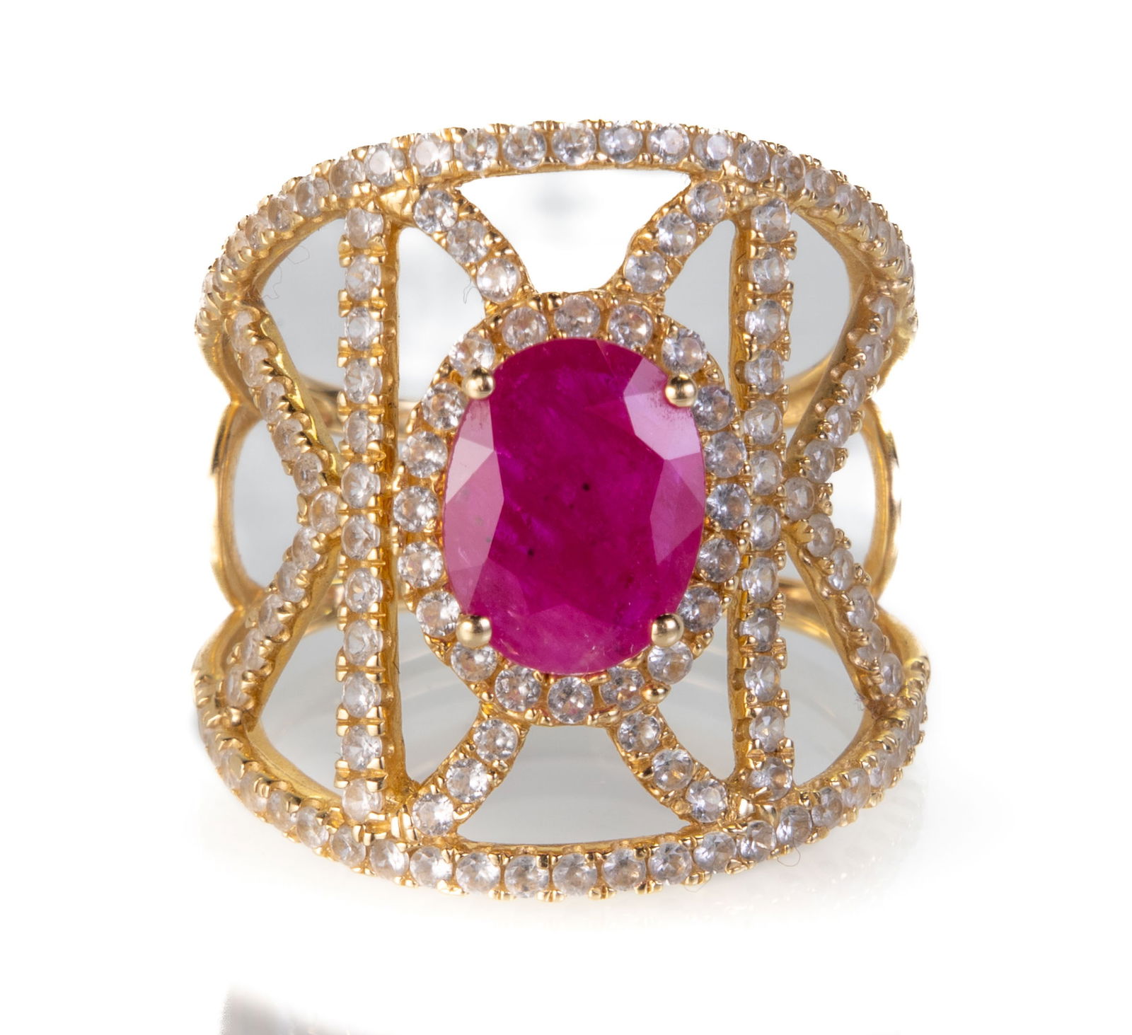 14k Diamond and Pink Sapphire Ring (1 of 6)